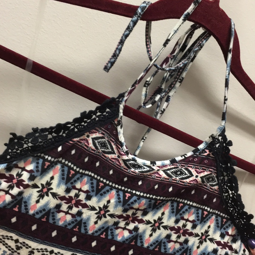 Aztec print halter top